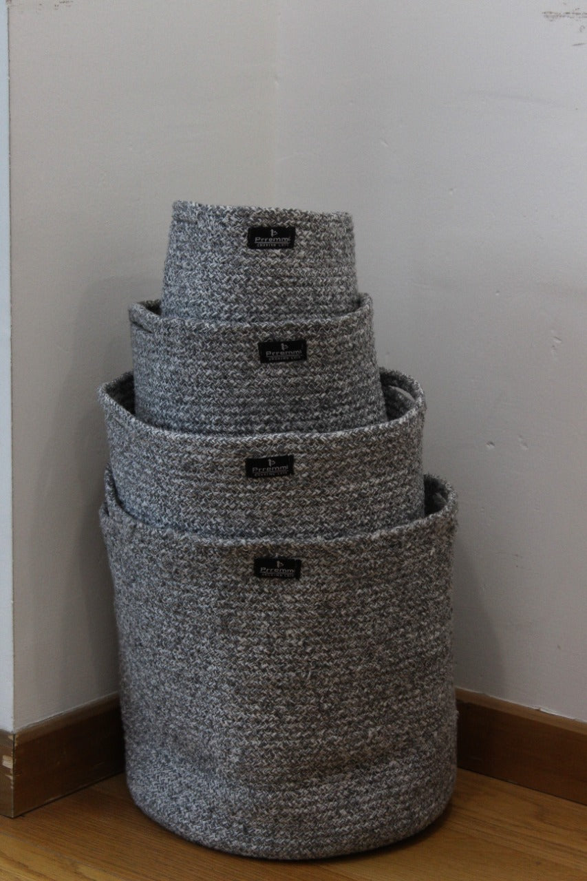 Light Grey Flower Pot Basket (Set of 4)