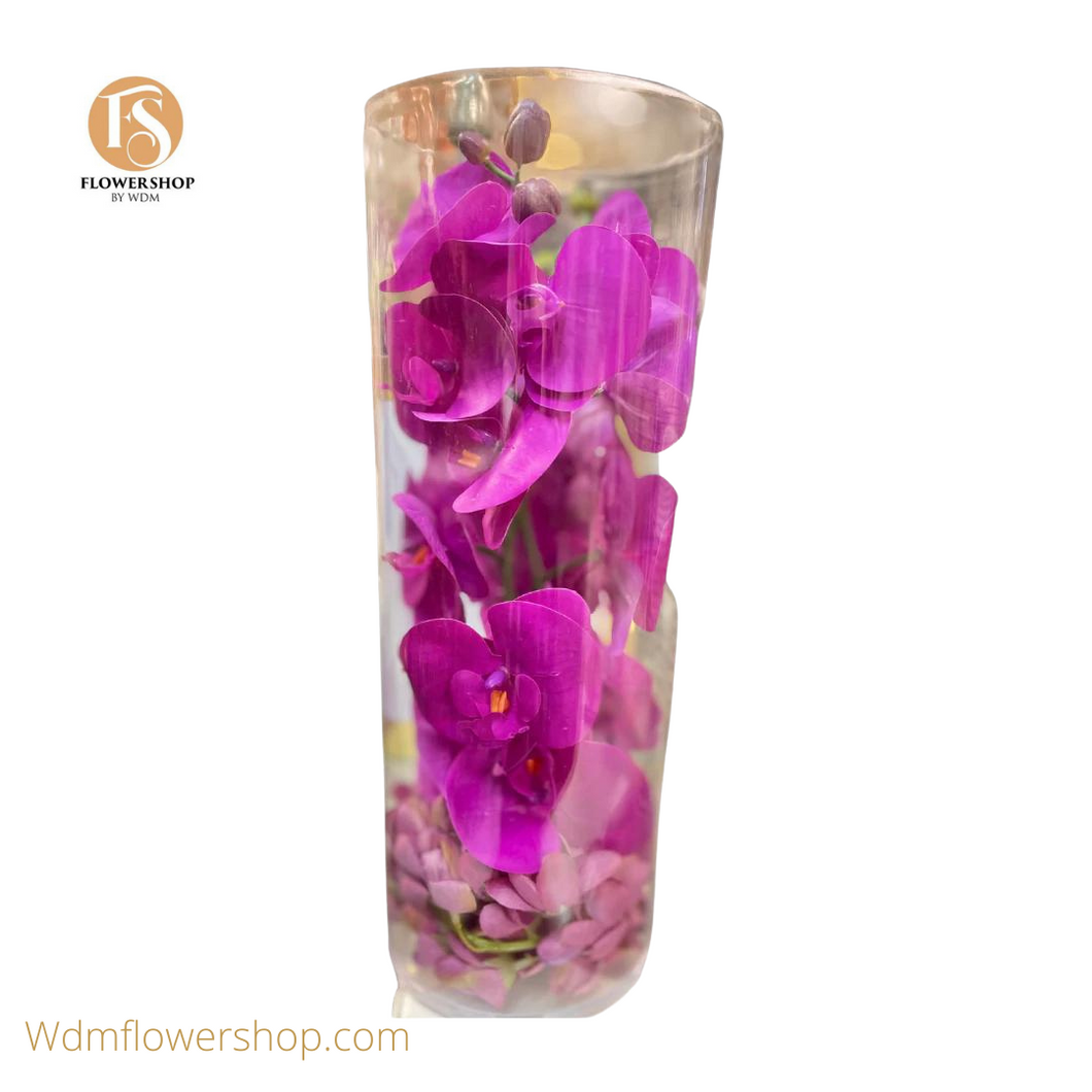 Flower Arrangement with Transparent Urn