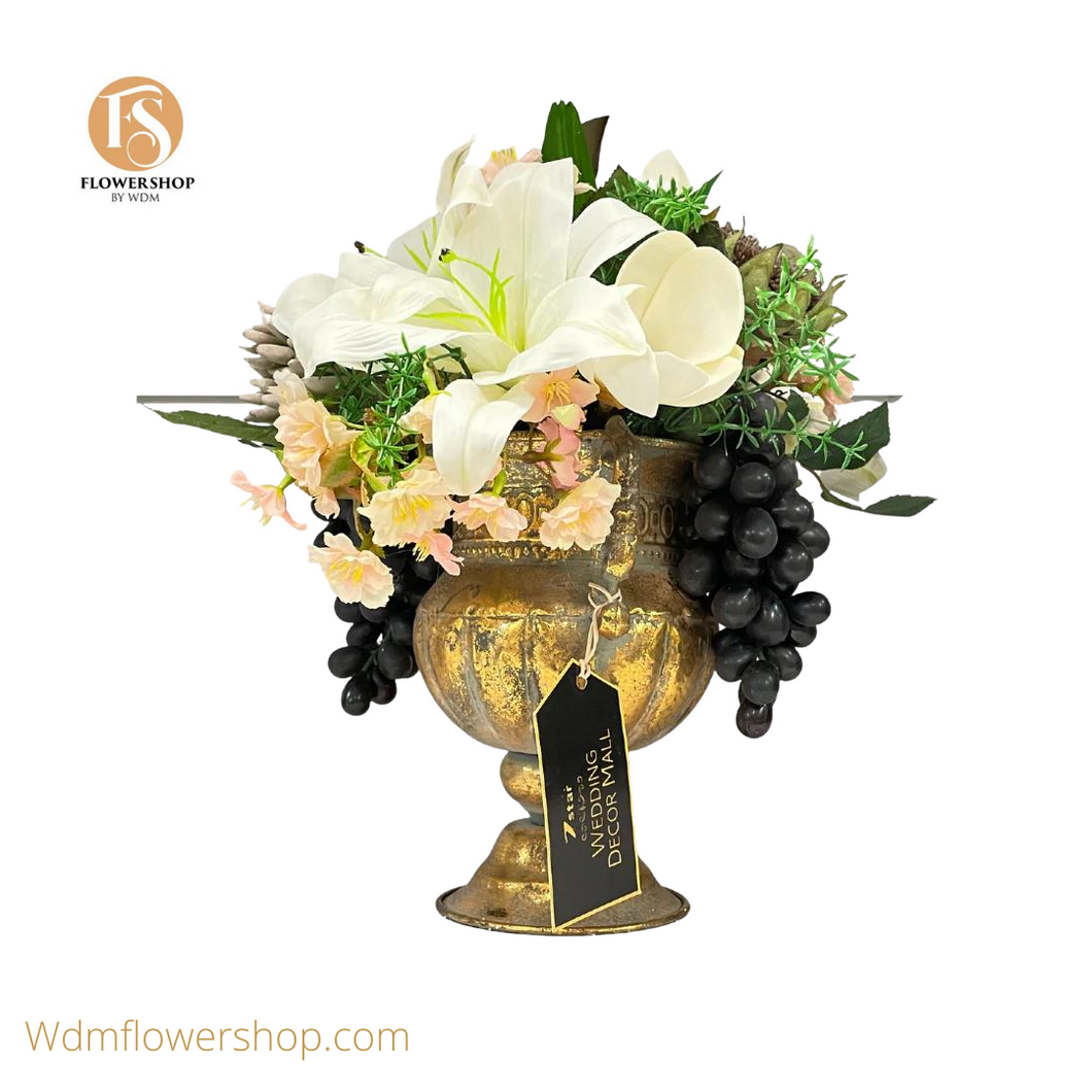 Mixed Flower Arrangement with Fruits